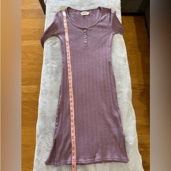 Pact Rib-Fit Henley Dress Sz S Lavender Purple Scandi Girl Granola Sustainable - Picture 9 of 16